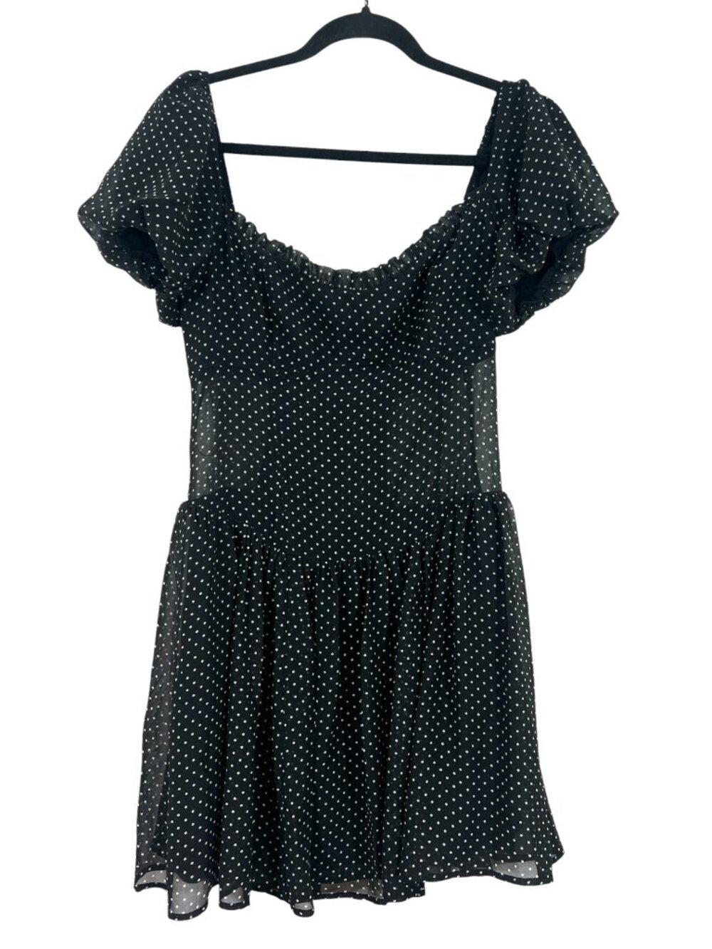 Reformation Davonne Polk a Dot Mini Dress Black Size 6 Pre-Loved